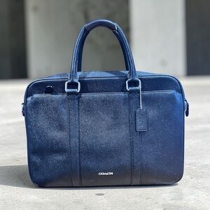 Coach Black Saffiano Leather Briefcase/Laptop Bag